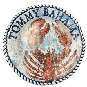 Tommy Bahama 9" Melamine‎ Lobster Print Plate with Rope Trim 1 avail